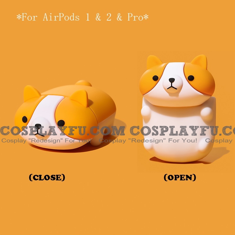 황색 Cute Dog Shiba | Airpod Case | Silicone Case for Apple AirPods 1, 2, Pro 코스프레